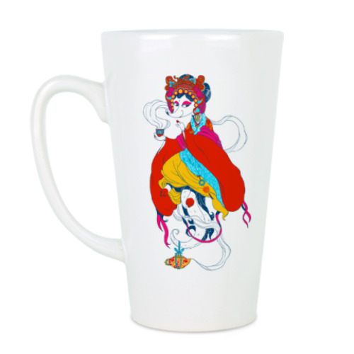 Чашка Латте с принтом Лиса