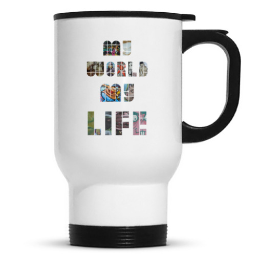 Кружка-термос с принтом My world My Life