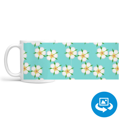 Кружка (круговая запечатка) с принтом Цветы