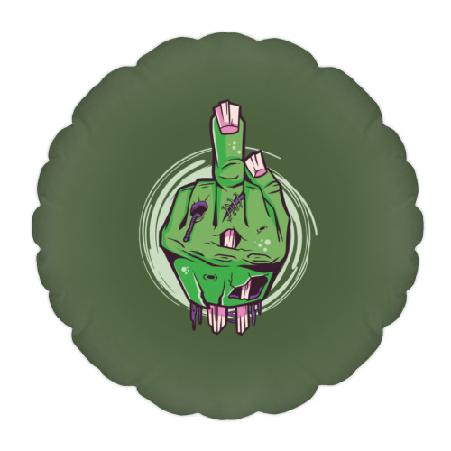 Подушка с принтом Средний палец мертвеца