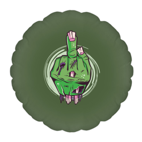 Подушка с принтом Средний палец мертвеца