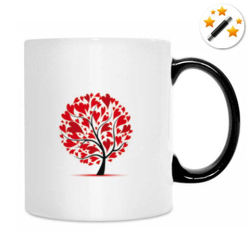 Кружка-хамелеон с принтом дерево