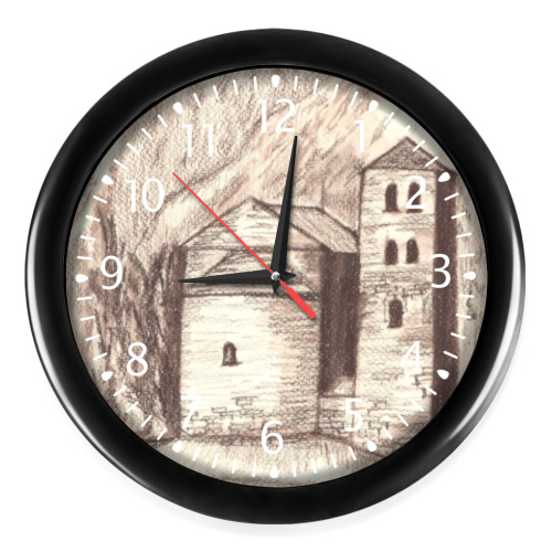 Часы с принтом Деревня в Грузии