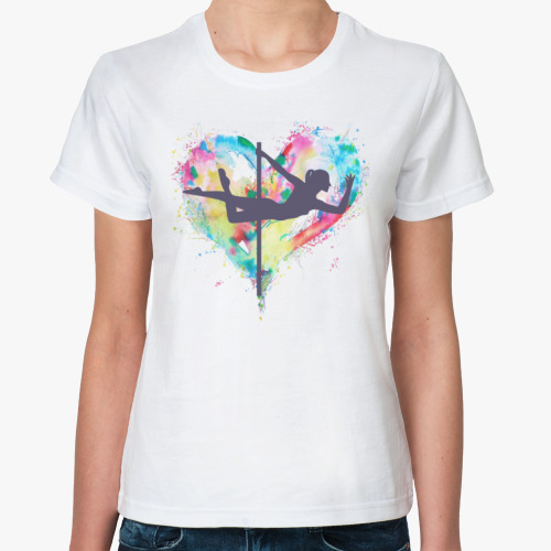 Классическая футболка с принтом Pole Dance