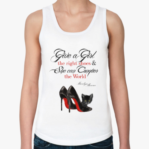 Женская майка с принтом На Лабутенах, котенок, Мэрилин Монро, туфли