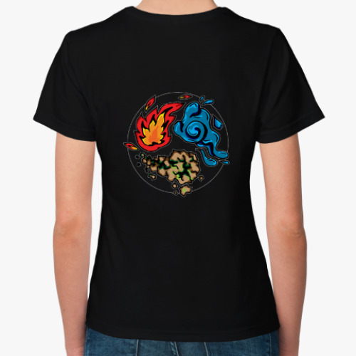 Женская футболка с принтом Повелители Стихий