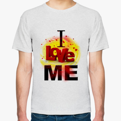 Футболка с принтом  I love me