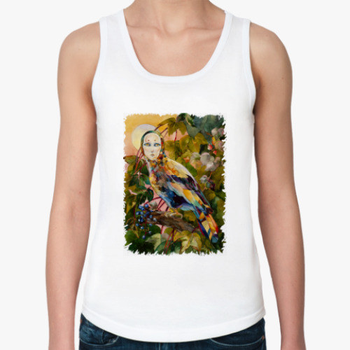 Женская майка с принтом Закатная птица