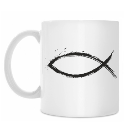 Кружка с принтом христианская рыбка