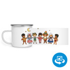 Кружка металлическая белая (круговая запечатка)