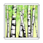Магнит 6.5 x 6.5 см Берёзки
