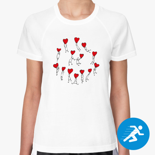 Женская спортивная футболка Танец сердец