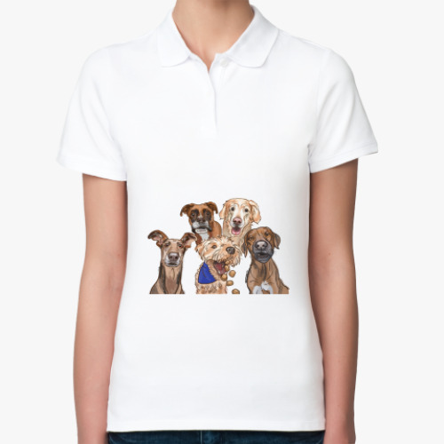 Женская рубашка поло Собаки