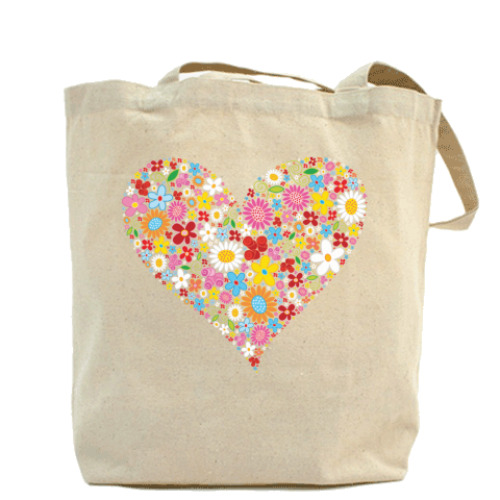 Сумка шоппер с принтом сердце