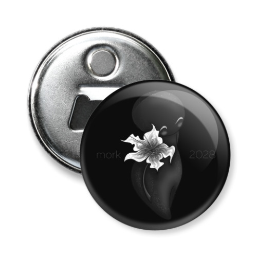 Магнит-открывашка с принтом Тень с цветочком