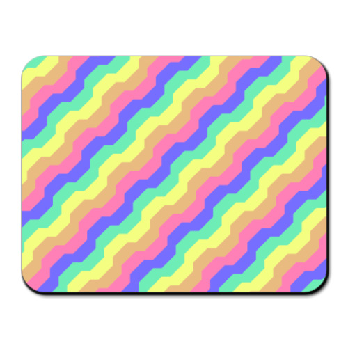 Коврик для мыши с принтом Радужные волны