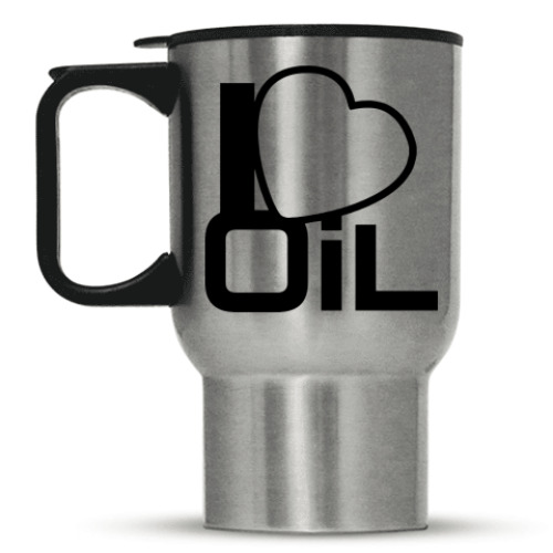 Кружка-термос с принтом Я люблю нефть