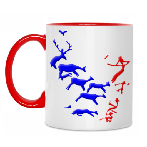 Кружка с принтом `Наскальный рисунок`