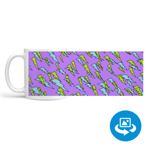 Кружка (круговая запечатка) с принтом "Молния"