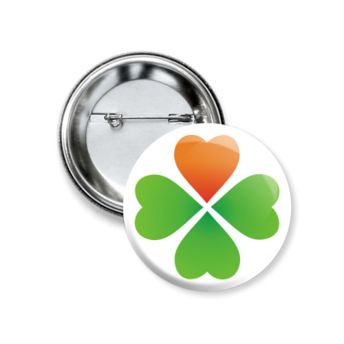 Значок 37мм 'Ирландский клевер'