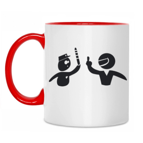 Кружка с принтом ГИБДД и водитель