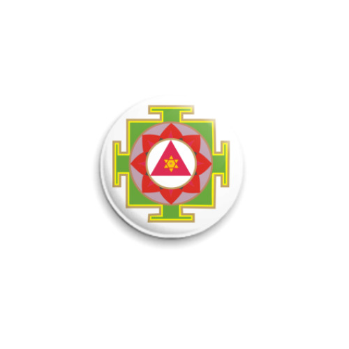 Значок 25мм с принтом Янтра Ганеша