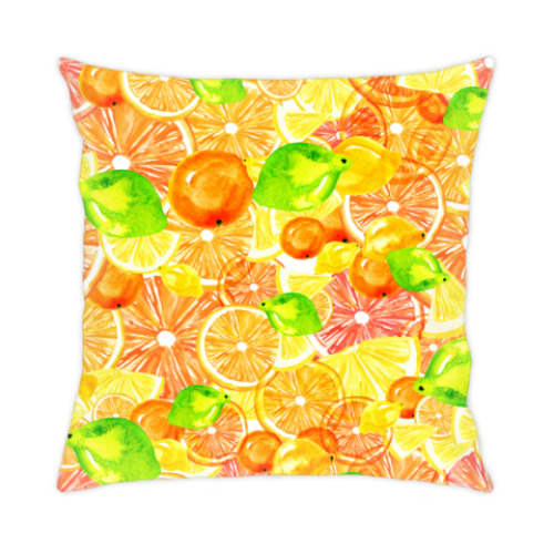 Подушка с принтом Цитрусовая радость