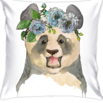 Панда в цветах