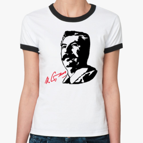 Женская футболка Ringer-T Сталин