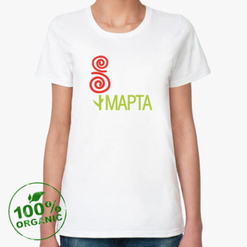 Женская футболка из органик-хлопка с принтом 8 марта
