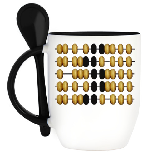 Кружка с ложкой с принтом Для бухгалтера-счетовода