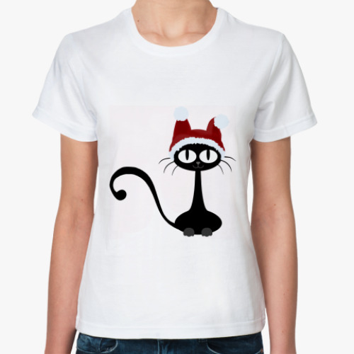 Классическая футболка с принтом кот н.г.