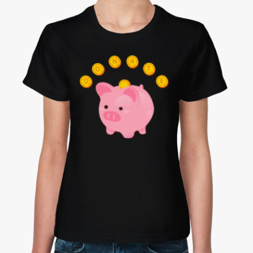 Женская футболка DONATE PIG