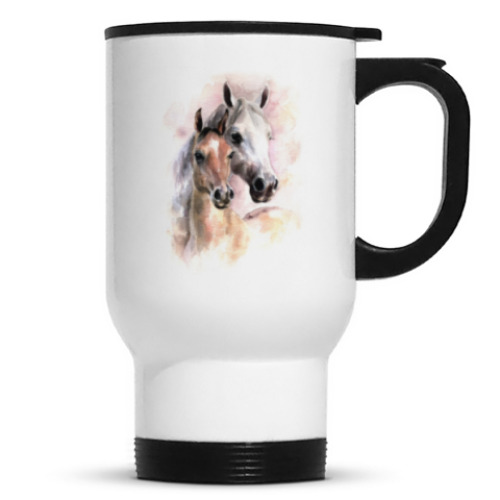 Кружка-термос с принтом Лошади