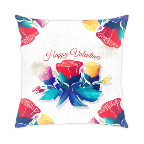 Подушка с принтом  День всех влюблённых