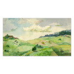 Акварель. Мимо полей. Пейзаж.