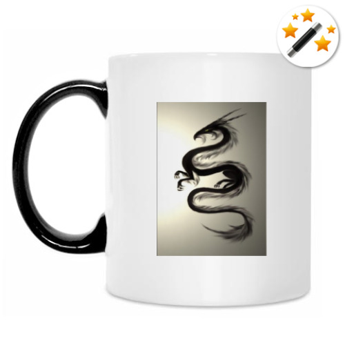 Кружка-хамелеон с принтом Инь-Янь