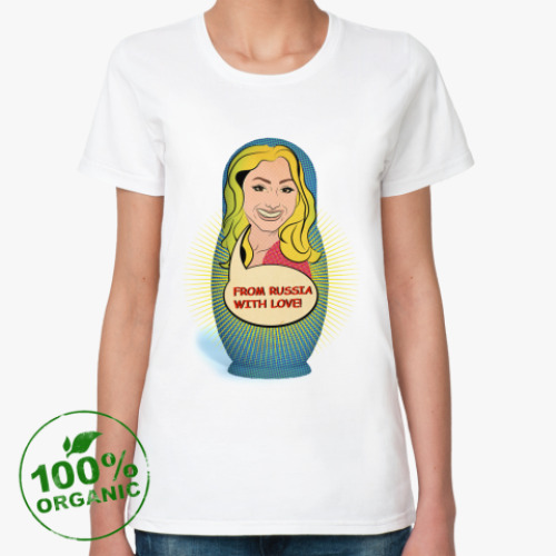 Женская футболка из органик-хлопка матрешка