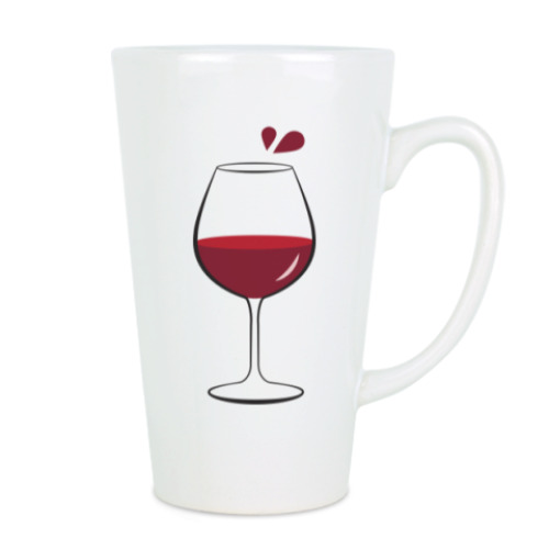 Чашка Латте с принтом Вино