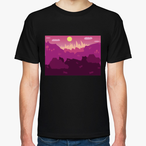 Футболка с принтом Горный пейзаж