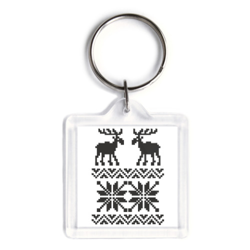 Брелок с принтом Узор с оленями