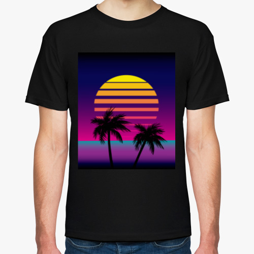 Футболка с принтом Закат в Майями