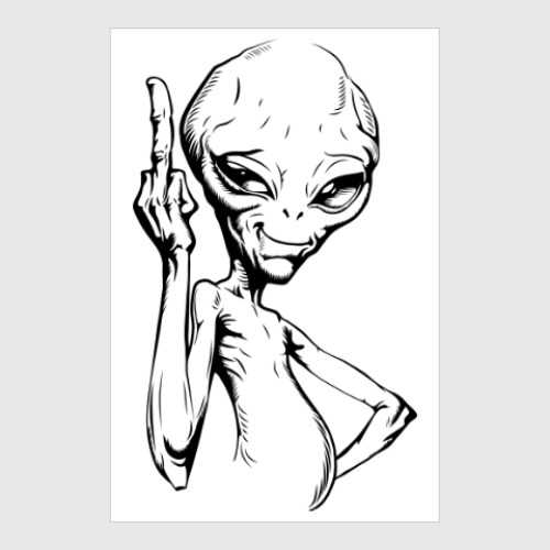 Постер смешной пришелец (funny alien)
