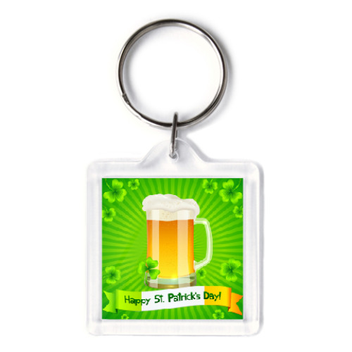 Брелок с принтом Пинта пива ко Дню Св. Патрика