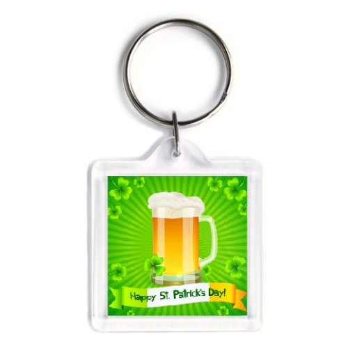 Брелок с принтом Пинта пива ко Дню Св. Патрика