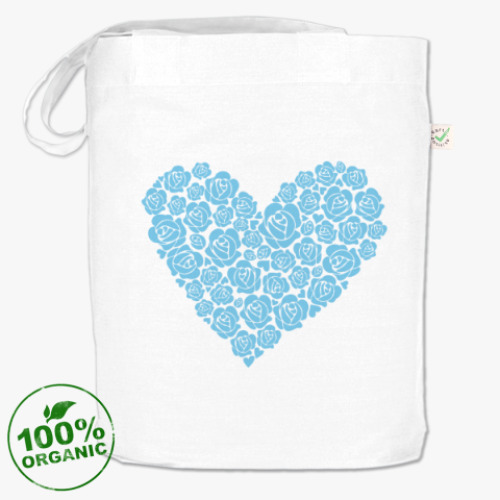 Сумка шоппер с принтом 'Сердце из роз'