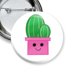 Милый кактус в розовом горшке