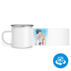 Кружка металлическая белая (круговая запечатка)