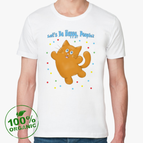 Футболка из органик-хлопка с принтом Очень позитивный Пухлик