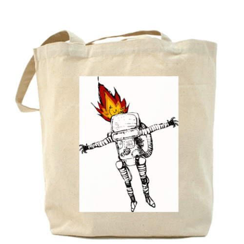 Сумка шоппер с принтом Робот